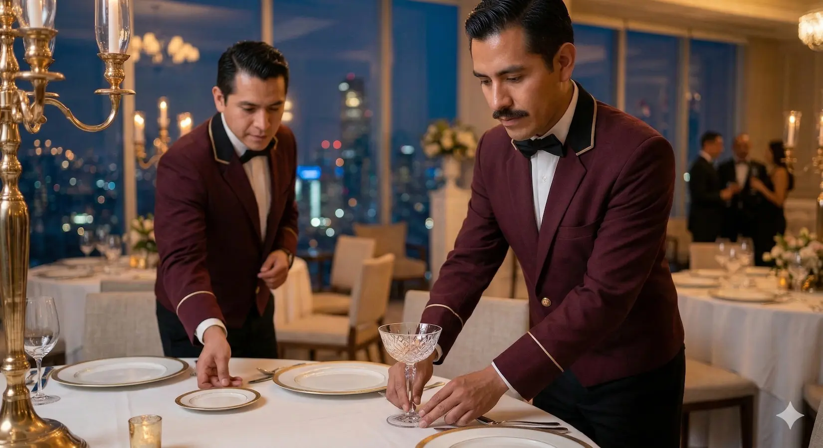 Detalle de decoración en mesa